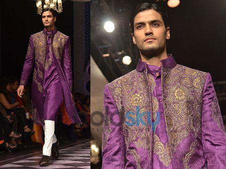 Purple Bandhgala Sherwani