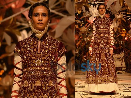 Red and Golden Anarkali Gown