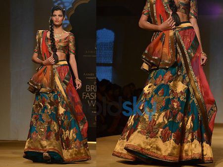 Orange, Gold n Bronze Lehenga