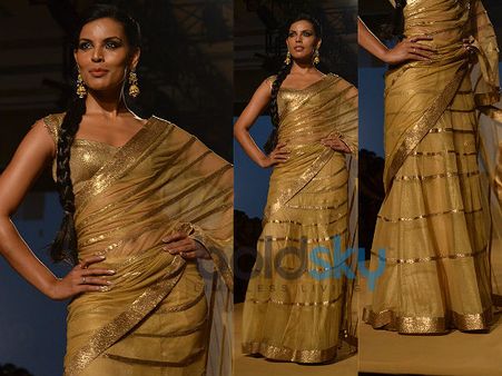 Golden Lehenga Saree Golden Lehenga Saree