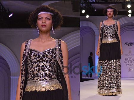 Black Gown With Sleeveless Jacket