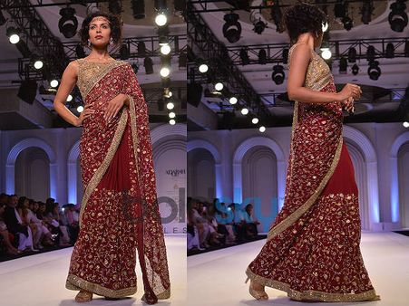 Pink Embroidered Saree