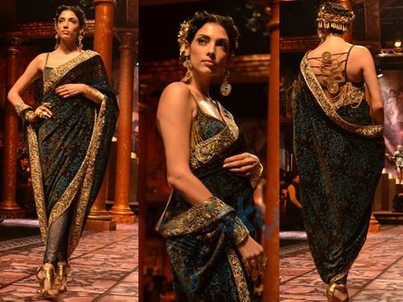 Blue Velvet Saree Blue Velvet Saree