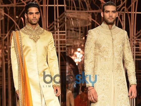 Cream and Golden Sherwani Cream and Golden Sherwani