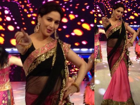 Black and Pink Net Saree