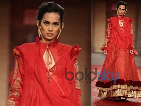 The Red Anarkali Gown