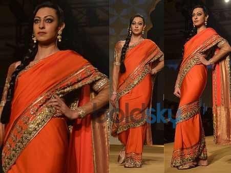 Orange Mumtaz Style Saree