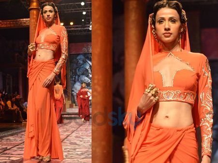 Orange Lehenga Saree