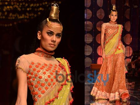 Orange n Yellow Frilly Lehenga