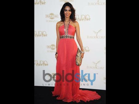 Beaded Coral Gown