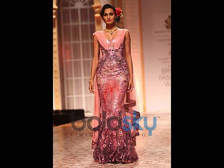 Sequinned Pink and Silver Gown Sequinned Pink and Silver Gown