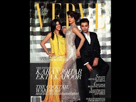 Trio- Priyanka Chopra, Karan Johar and Ekta Kapoor: Verve Trio- Priyanka Chopra, Karan Johar and Ekta Kapoor: Verve