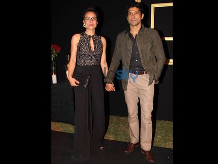 Farhan Akhtar With His Wife At The Party