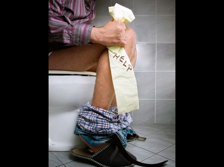 Straining On The Toilet