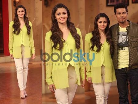 Alia Bhat In Cream Coloured Jeans