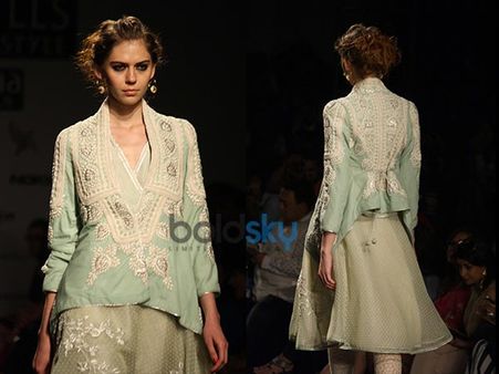 Pale Blue Jacket Over Kurta