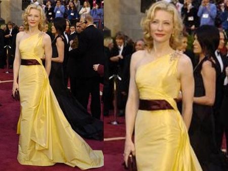 Cate Blanchett In Yellow Silk Gown 