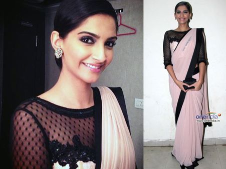 Sonam Kapoor In Polka Dotted Blouse