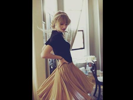 Pleated Skirt & Black Top Pleated Skirt & Black Top