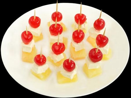 Cheese, pineapple and cherry 