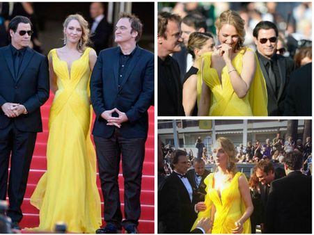 Uma Thurman In Yellow Versace Uma Thurman In Yellow Versace