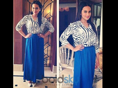 Sonakshi Sinha In Blue Skirt And Top Sonakshi Sinha In Blue Skirt And Top