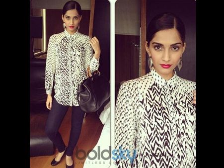 Sonam Kapoor In Printed Shirt Sonam Kapoor In Printed Shirt