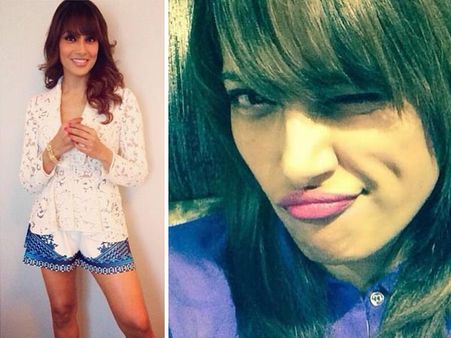 Bipasha Basu In Blue Shorts & White Shirt Bipasha Basu In Blue Shorts & White Shirt