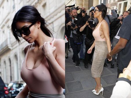 Kim Kardashian Goes Braless Again