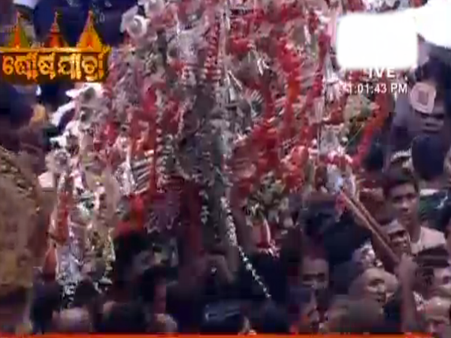 Lord Jagannath Being Placed Inside Nandighosa