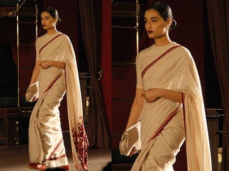 Ivory Coloured Khadi Saree