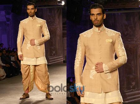 Beige Bandhgala & Dhoti