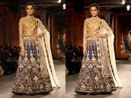 Blue & Nuetral Lehenga Choli