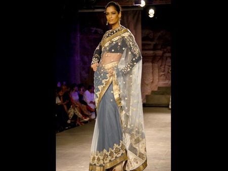 Transparent Saree With Embroidery