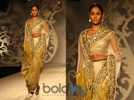 Yellow Shades Net Saree