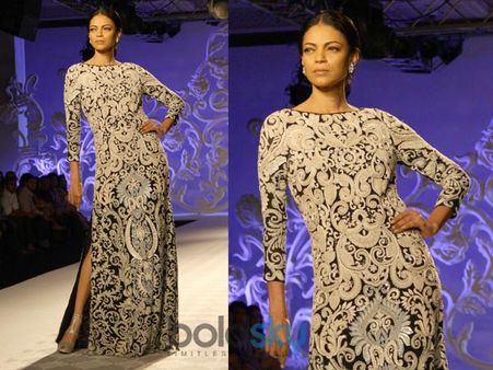 Black & White Side Slit Gown