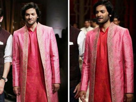 In Pink Kurta n White Dhoti