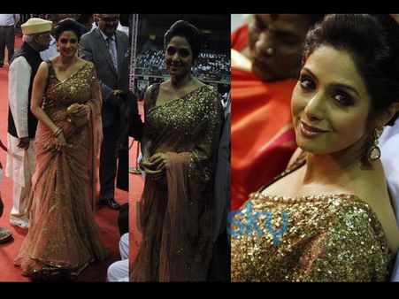 In Sheer Golden Saree