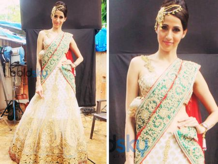 In White n Green Embroidery Lehenga 