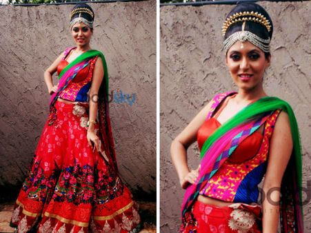 Pink, Blue n Green Lehenga 