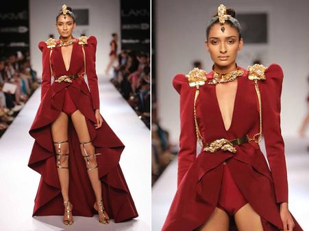 Plunging Necklines Given A Touch Of Gold