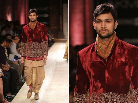 Velvet Shirt & Dhoti Style