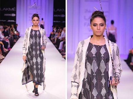 Navy Blue Tussar Gown