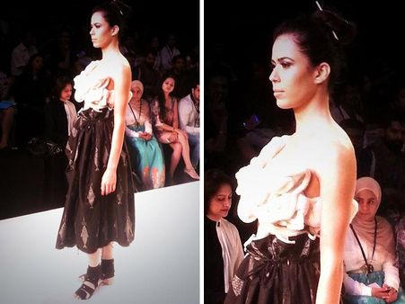 Ruffle Top with Fish Print Skirt