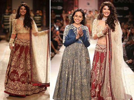 Jacqueline Fernandez Walks For Anju Modi