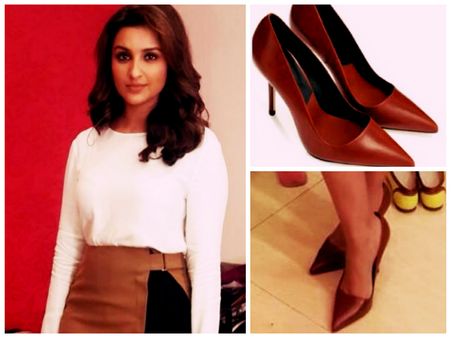 In Tan Coloured High Heels