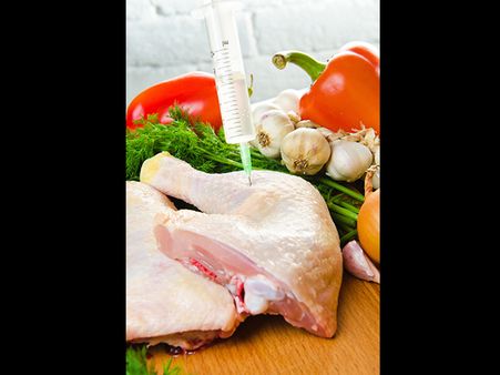 9. Chicken injected with hormones: