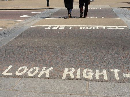 Walking closer to the curb: 