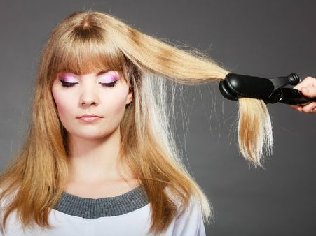 Do Not Rub flat iron On hair