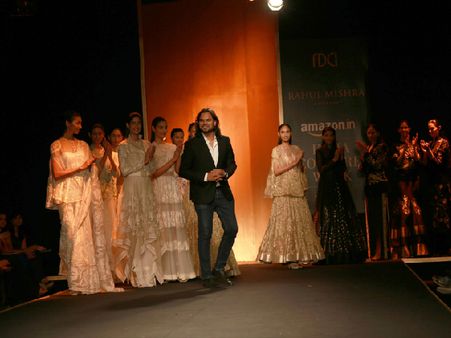 Rahul Mishra With HIs Models